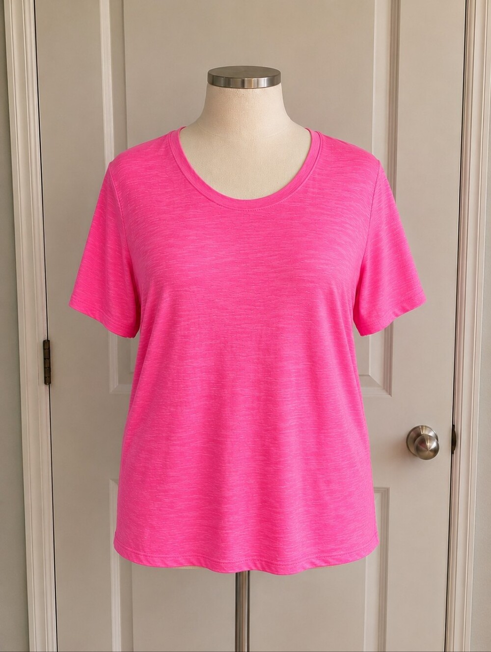 Lane Bryant Short Sleeve Crewneck Tee in Hot Pink